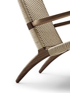 Carl Hansen & Søn CH25 Fauteuil - walnoot geolied - Vlecht zwart