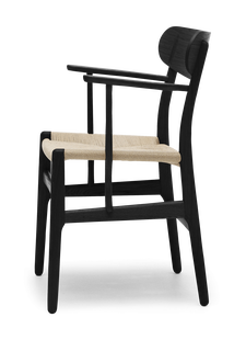 Carl Hansen & Søn CH26 stoel - Vlecht natuur - gelakt zwart