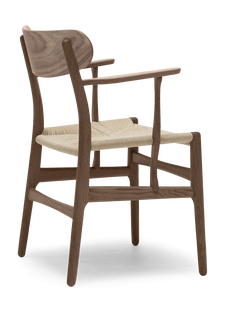 Carl Hansen & Søn CH26 stoel - walnoot geolied - Vlecht natuur