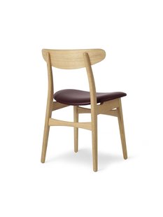 Carl Hansen & Søn CH30P Stoel - Leer zwart/Thor 301 - eiken gelakt