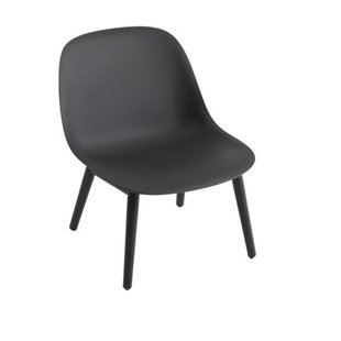 Muuto Fiber Lounge Chair - Houten frame - zwart - frame zwart
