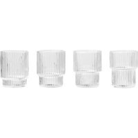Ferm Living Ripple kleine glazen (Set van 4) - clear