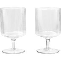 Ferm Living Ripple wijnglazen (Set van 2) - clear