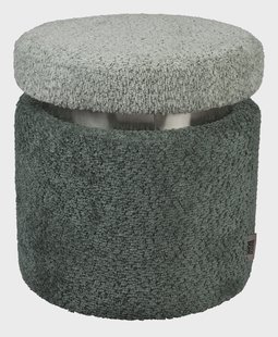 Dutchbone Poef 'Sen' Bouclé, kleur Groen