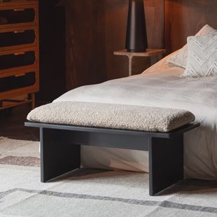 Dutchbone Halbank 'Shiho' Rubberhout en Bouclé