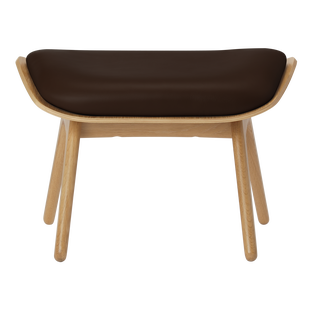 UMAGE The Reader Ottoman - eiken - Leder Hope brown