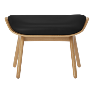 UMAGE The Reader Ottoman - eiken - Leder Hope black