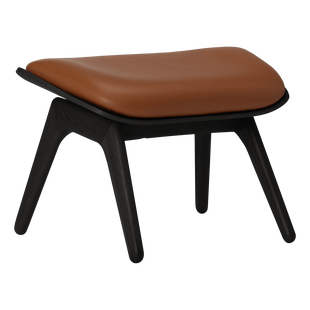 UMAGE The Reader Ottoman - eiken zwart - Leder Hope cognac