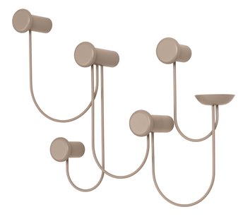 Schönbuch Pina Wandgarderobe met 4 Haken - rozenhout - 5 haken