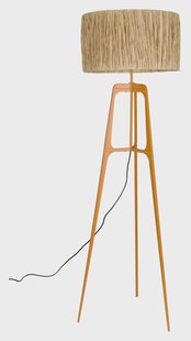 Dutchbone Vloerlamp 'Afra' Raffia, 157cm, kleur Oranje