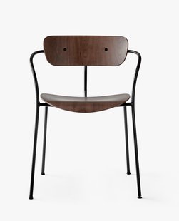 &Tradition Pavillon AV2 Stoel - notenhout gelakt - black