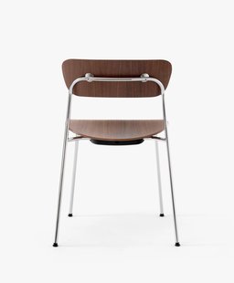 &Tradition Pavillon AV1 Stoel - chroom - notenhout gelakt