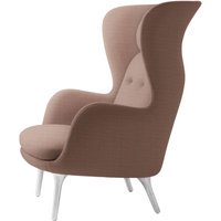 Fritz Hansen RO Loungestoel - licht rood uni - geborsteld aluminium