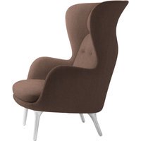 Fritz Hansen RO Loungestoel - beige/oranje - geborsteld aluminium