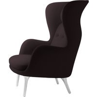 Fritz Hansen RO Loungestoel - donker rood uni - geborsteld aluminium