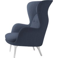Fritz Hansen RO Loungestoel - blauw - geborsteld aluminium
