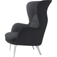 Fritz Hansen RO Loungestoel - donkergrijs - geborsteld aluminium