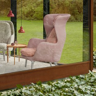 Fritz Hansen RO Loungestoel - pale rose - geborsteld aluminium