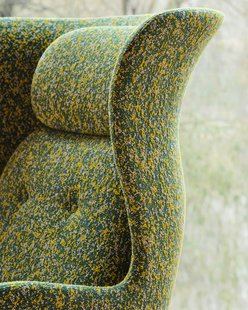 Fritz Hansen RO Loungestoel - atom green - geborsteld aluminium