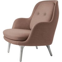 Fritz Hansen Fri Loungefauteuil - licht rood uni - geborsteld aluminium