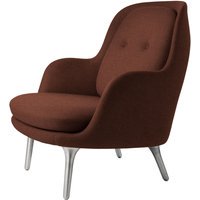 Fritz Hansen Fri Loungefauteuil - oranje - geborsteld aluminium