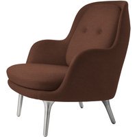 Fritz Hansen Fri Loungefauteuil - donker oranje - geborsteld aluminium