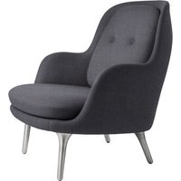 Fritz Hansen Fri Loungefauteuil - oranje/blauw - geborsteld aluminium