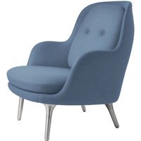 Fritz Hansen Fri Loungefauteuil - lichtblauw uni - geborsteld aluminium