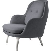Fritz Hansen Fri Loungefauteuil - lichtgrijs uni - geborsteld aluminium