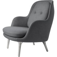 Fritz Hansen Fri Loungefauteuil - lichtgrijs - geborsteld aluminium