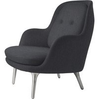 Fritz Hansen Fri Loungefauteuil - donkergrijs - geborsteld aluminium