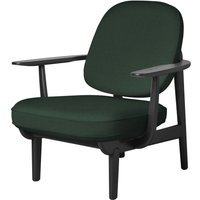 Fritz Hansen Fred Loungefauteuil - JH97 - donkergroen uni - zwart essen
