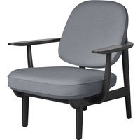 Fritz Hansen Fred Loungefauteuil - JH97 - lichtgrijs uni - zwart essen