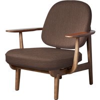 Fritz Hansen Fred Loungefauteuil - JH97 - beige/oranje - eiken walnoot gebeitst