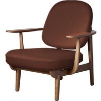 Fritz Hansen Fred Loungefauteuil - JH97 - oranje - eiken walnoot gebeitst
