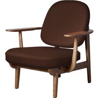 Fritz Hansen Fred Loungefauteuil - JH97 - donker oranje - eiken walnoot gebeitst