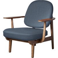 Fritz Hansen Fred Loungefauteuil - JH97 - lichtblauw - eiken walnoot gebeitst
