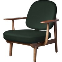 Fritz Hansen Fred Loungefauteuil - JH97 - donkergroen uni - eiken walnoot gebeitst