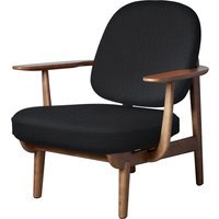 Fritz Hansen Fred Loungefauteuil - JH97 - donkergrijs - eiken walnoot gebeitst