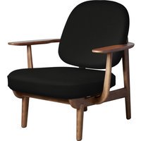 Fritz Hansen Fred Loungefauteuil - JH97 - zwart - eiken walnoot gebeitst