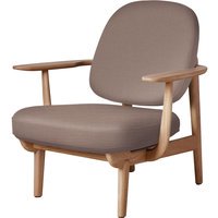 Fritz Hansen Fred Loungefauteuil - JH97 - licht rood uni - eiken geolied