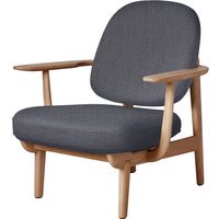 Fritz Hansen Fred Loungefauteuil - JH97 - oranje/blauw - eiken geolied