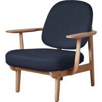 Fritz Hansen Fred Loungefauteuil - JH97 - blauw - eiken geolied