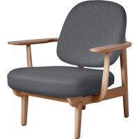 Fritz Hansen Fred Loungefauteuil - JH97 - lichtgrijs - eiken geolied
