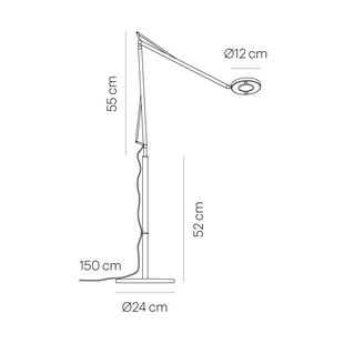 Grau John 2 Vloerlamp - zwart - 2700 K