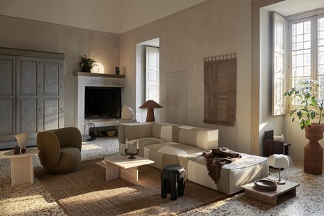 Ferm Living Distinct salontafel - Travertine dark brown