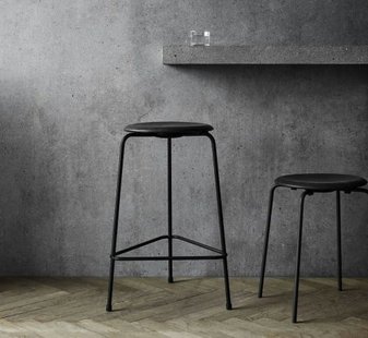 Fritz Hansen High Dot Simple Seating - zwart leder