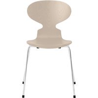 Fritz Hansen Ant Stoel - light beige - verchroomd