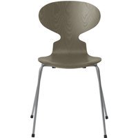 Fritz Hansen Ant Stoel - olive green - zilvergrijs