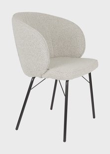 ZILT Eetkamerstoel 'Lysandra' Bouclé, kleur Beige